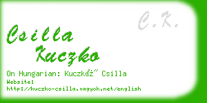 csilla kuczko business card